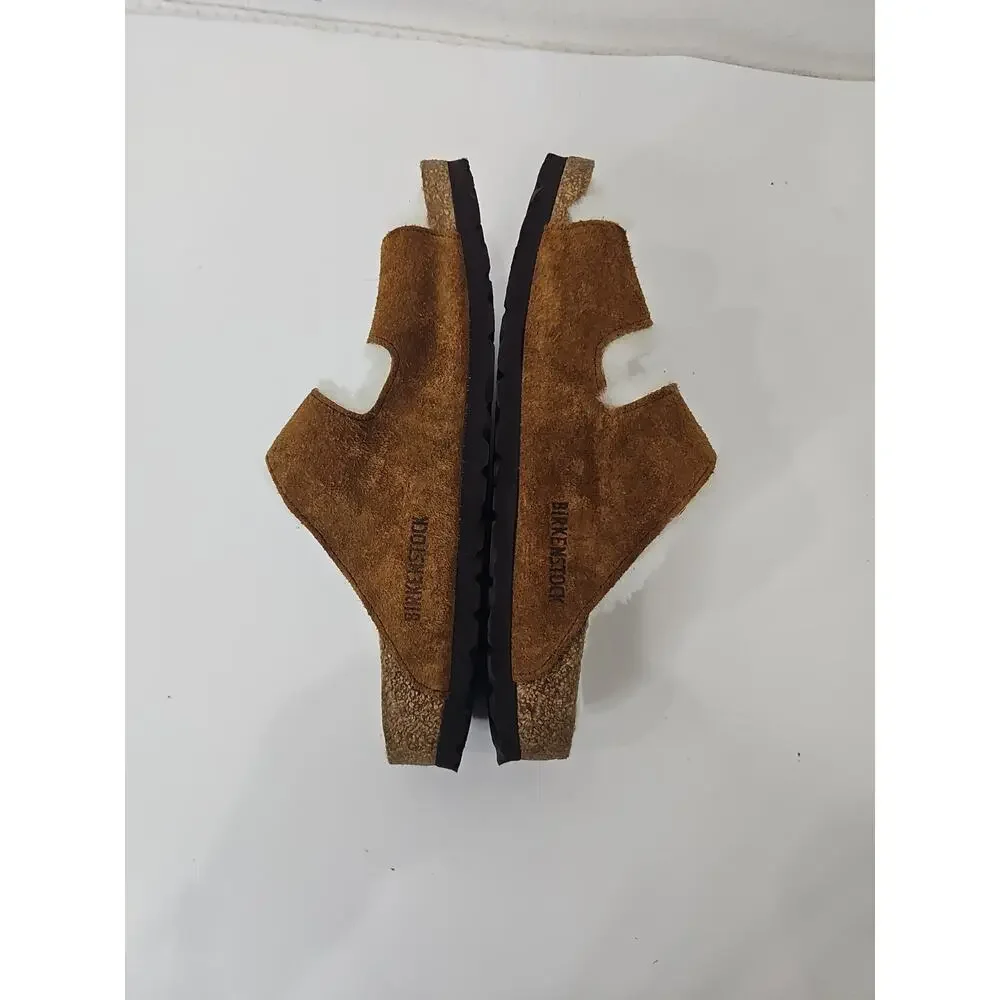 Birkenstock Arizona Shearling Suede Buckle Sandals Size 38/ 7